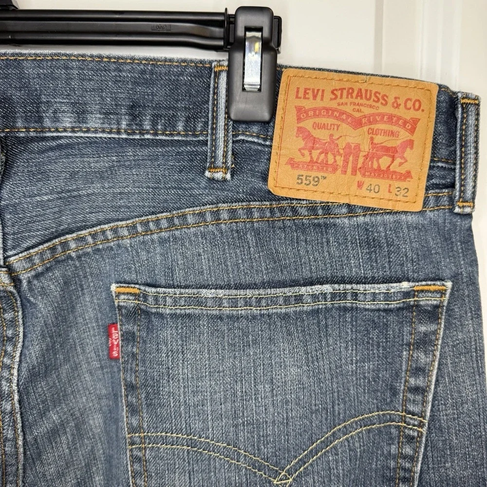 Levi's 559 Relaxed Straight Fit Blue Denim‎ Jeans Men's Size 40x32